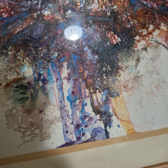 A Diamente Original  Painting Modern Art Abstract Mixed Media Sensory Appeal - Picture 7 of 11